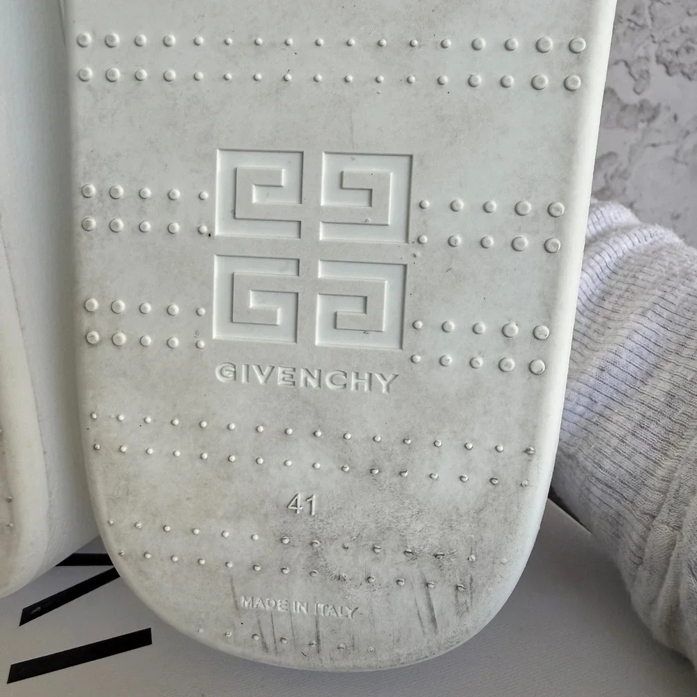 Givenchy Platform Pool Slide‎ Sandals Womens 41 White Rubber Resortwear